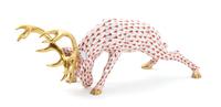 A Herend Porcelain Buck Length 9 inches