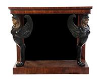 An Empire Mahogany Console Table Height 38 x width 44 1/2 x depth 17 5/8 inches. — 19TH CENTURY