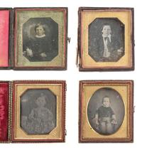 [EARLY PHOTOGRAPHY] 31 daguerreotypes of children of varying ages, incl. portraits ANSON and GURNEY.