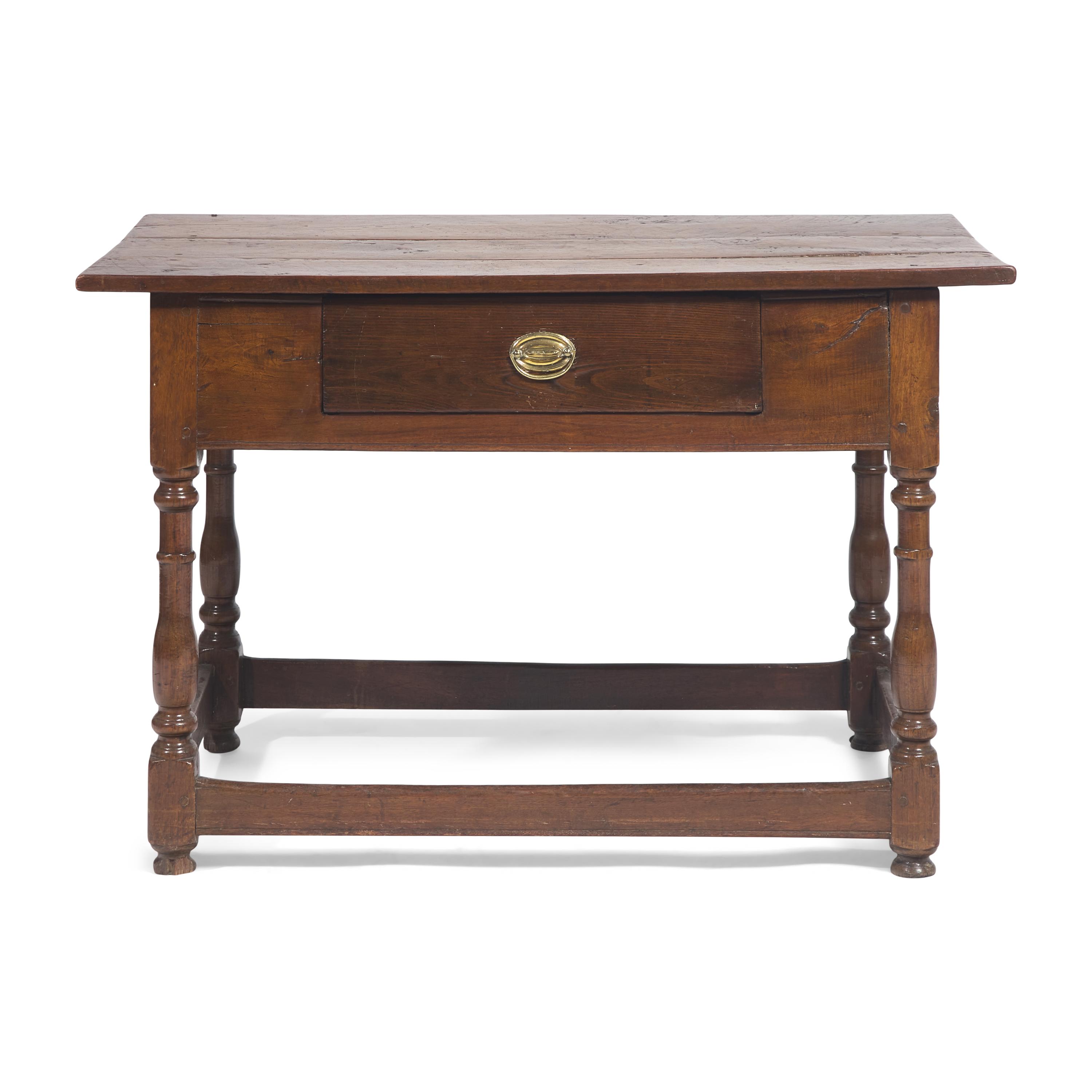 A William and Mary Walnut Stretcher Table