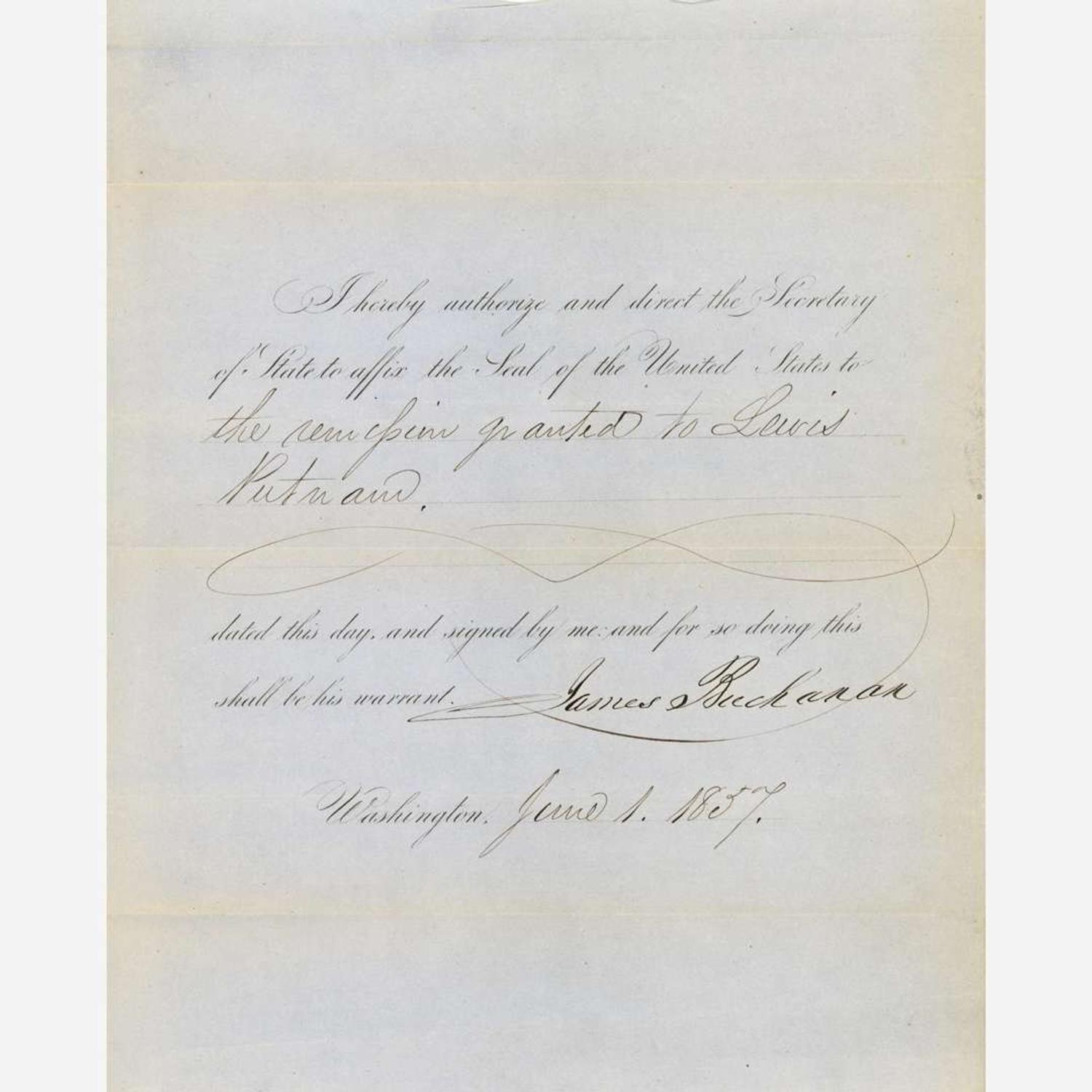 [Presidential] Buchanan, James Printed Document, signed