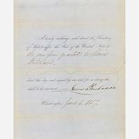 [Presidential] Buchanan, James Printed Document, signed