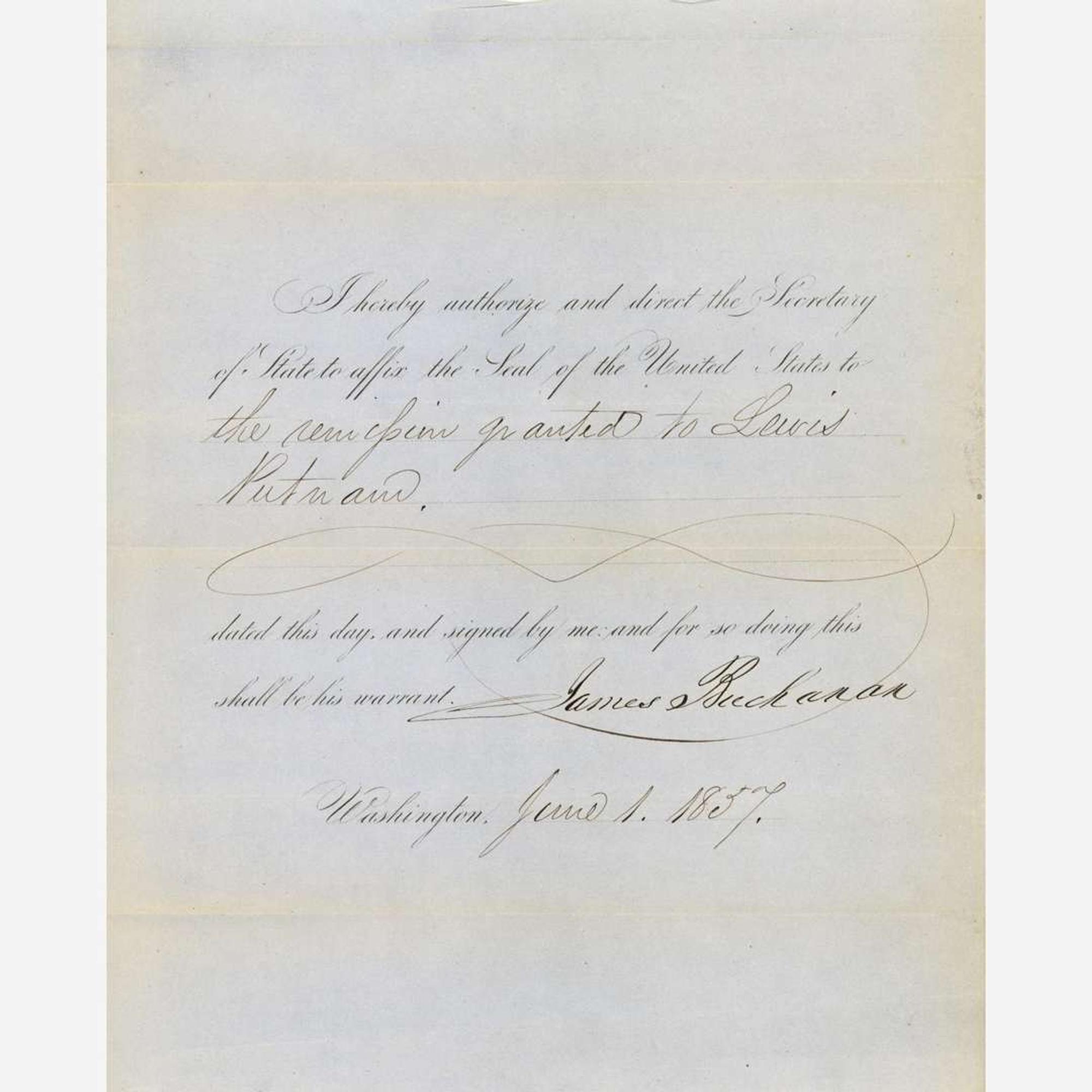 [Presidential] Buchanan, James Printed Document, signed