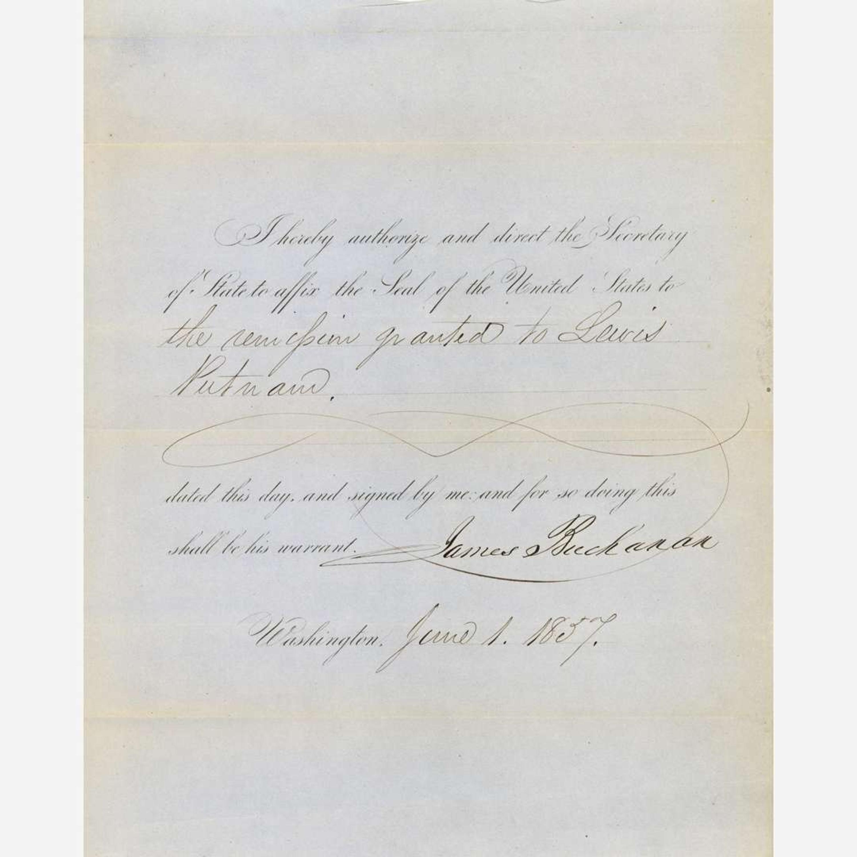 [Presidential] Buchanan, James Printed Document, signed
