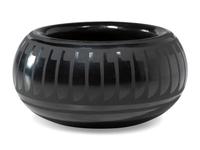 Blackware Pottery Jar, with Repeating Feather Design