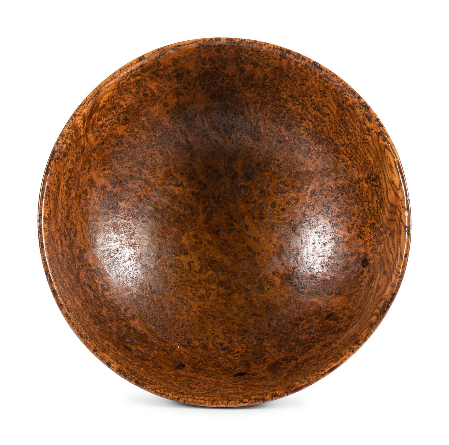A Burlwood Turned and Incised Breadbowl
