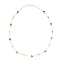 Cultured Pearl, Diamond, and Rose Gold Station Necklace