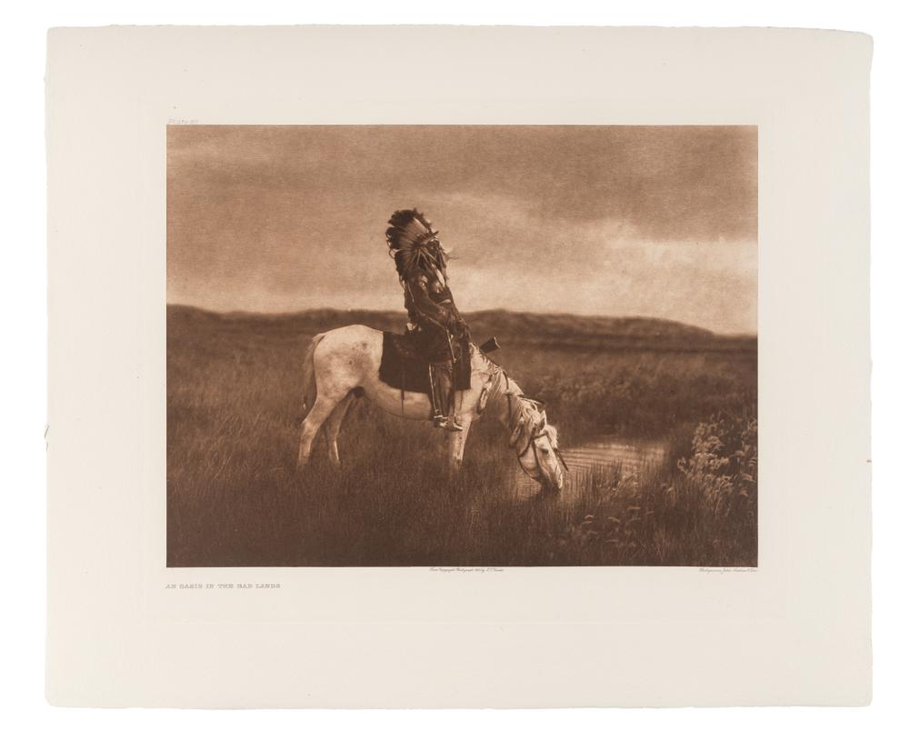 CURTIS, Edward S. (1868-1952). <em>The North American Indian being a Series of Volumes Picturing and Describing the Indians of the United States and Alaska</em>. Edited by Frederick Webb Hodge. Foreword by Theodore Roosevelt. Field Research conducted under the patronage of J. Pierpont Morgan. [Cambridge, Mass.], 1907-1930.