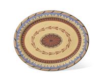 A Wedgwood Polychrome Decorated Caneware Oval Tray