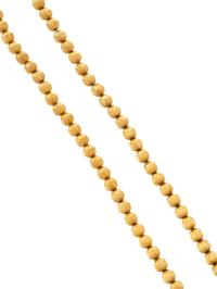 TEXTURED YELLOW GOLD BEAD NECKLACE
