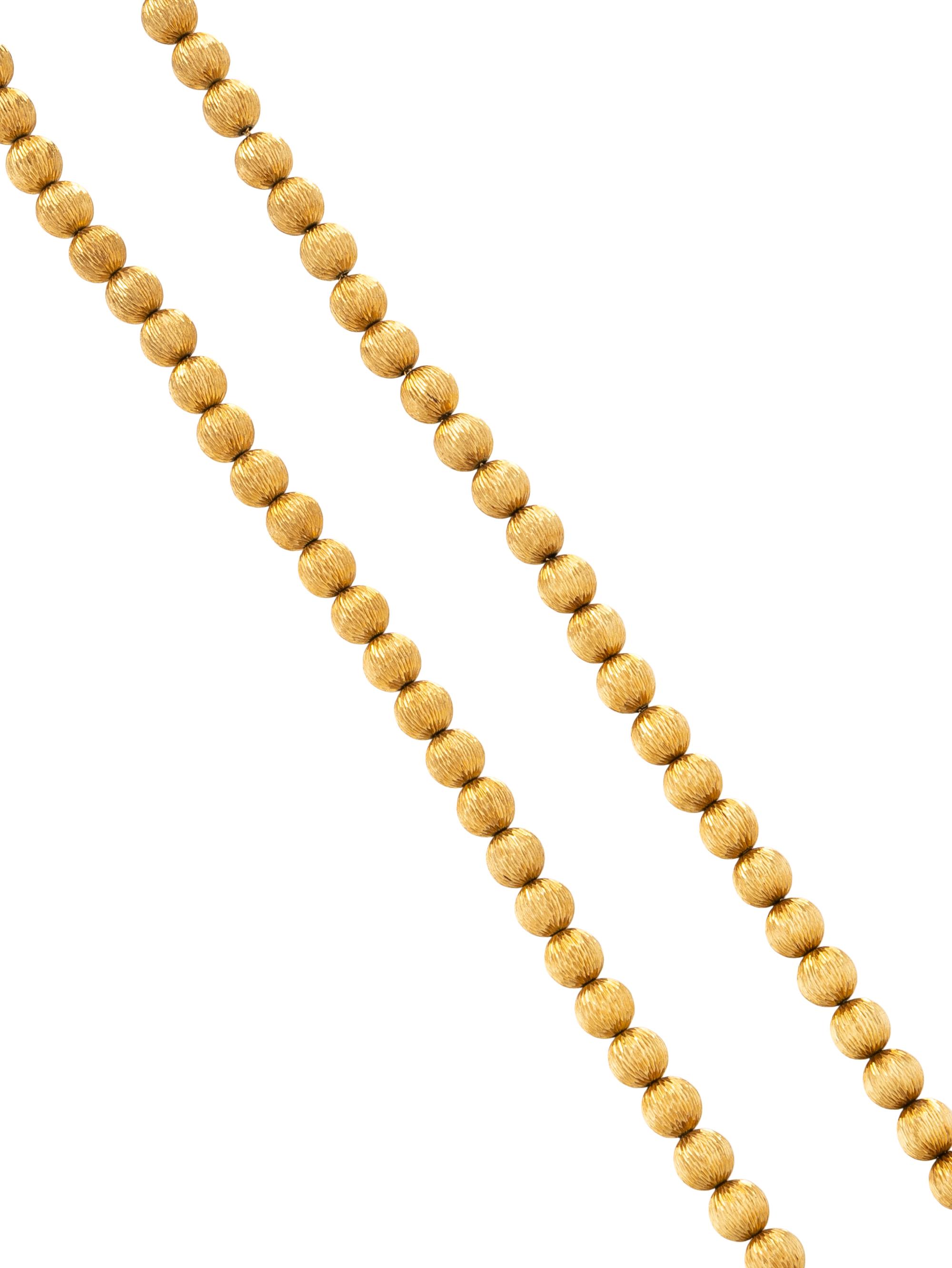TEXTURED YELLOW GOLD BEAD NECKLACE