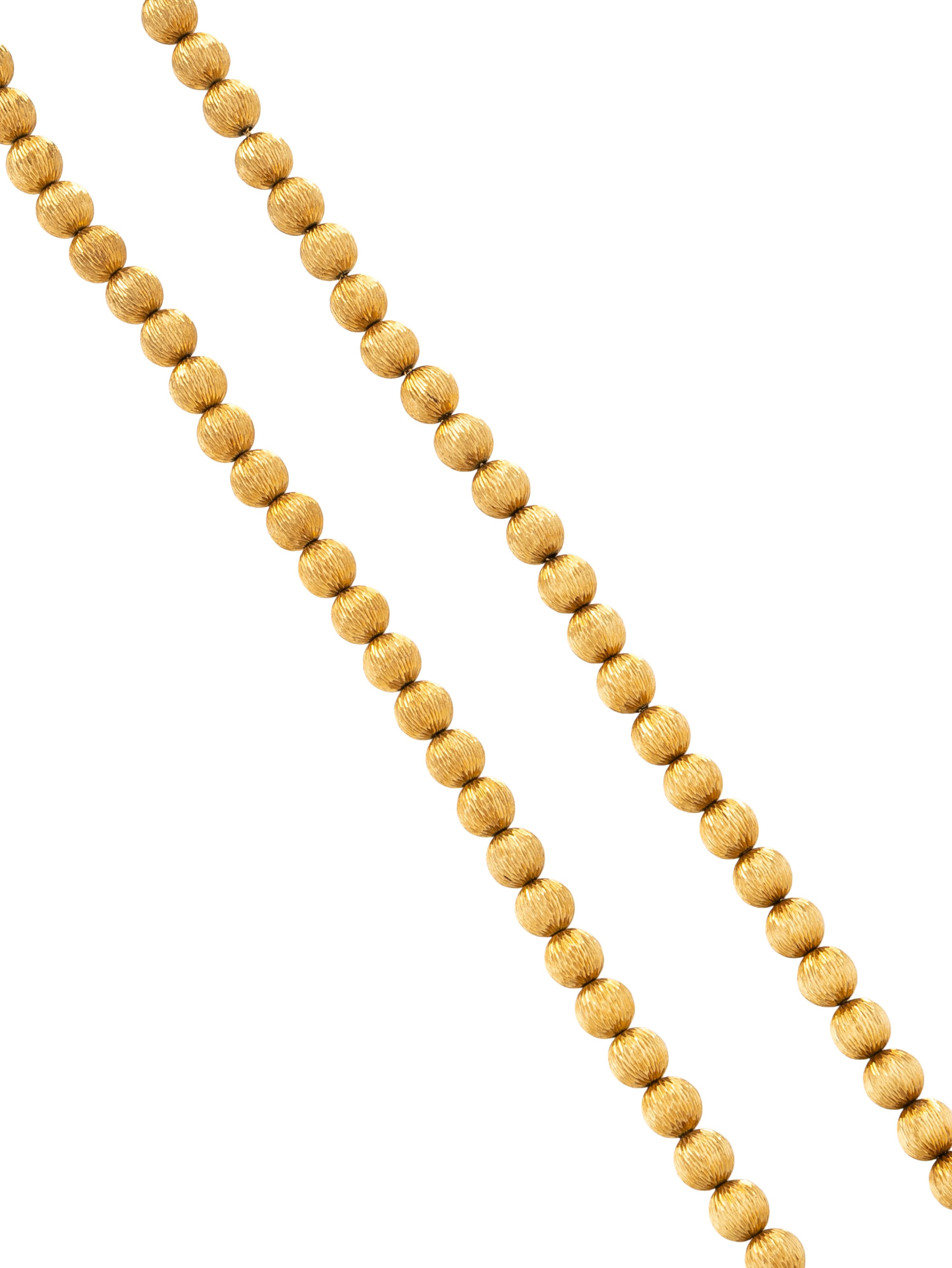 TEXTURED YELLOW GOLD BEAD NECKLACE