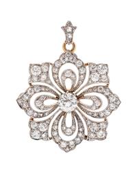 An Edwardian Platinum Topped Yellow Gold and Diamond Pendant/Brooch, Tiffany & Co.,