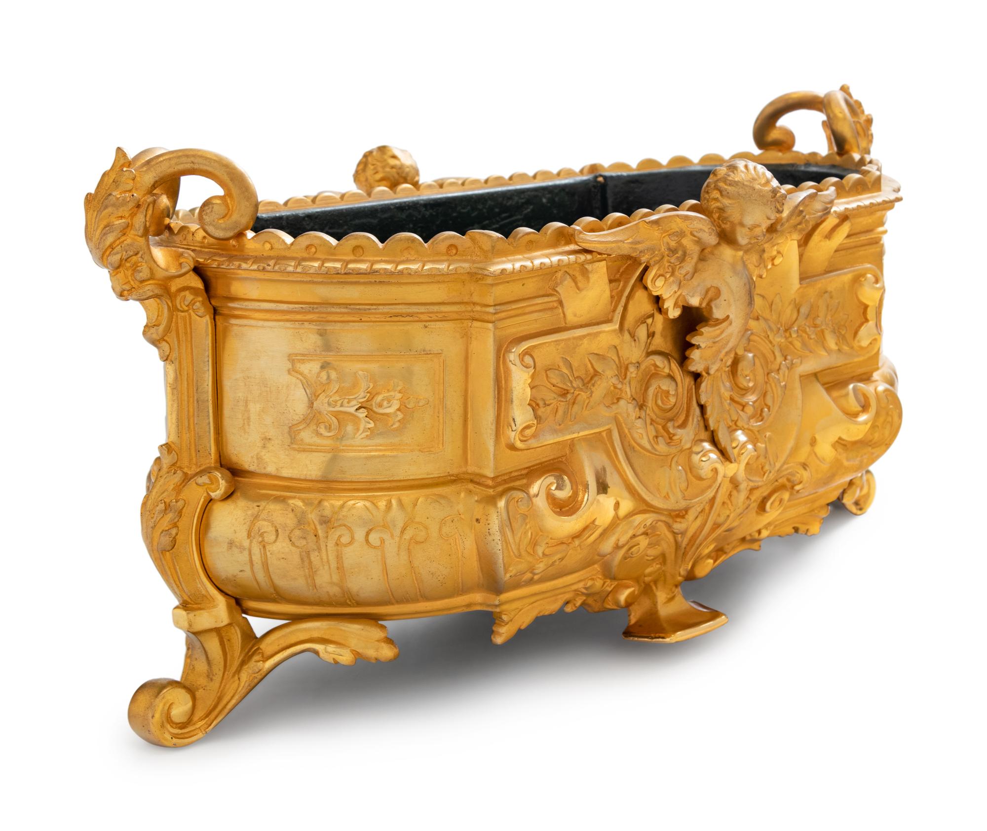 A Neoclassical Gilt Bronze Jardinière