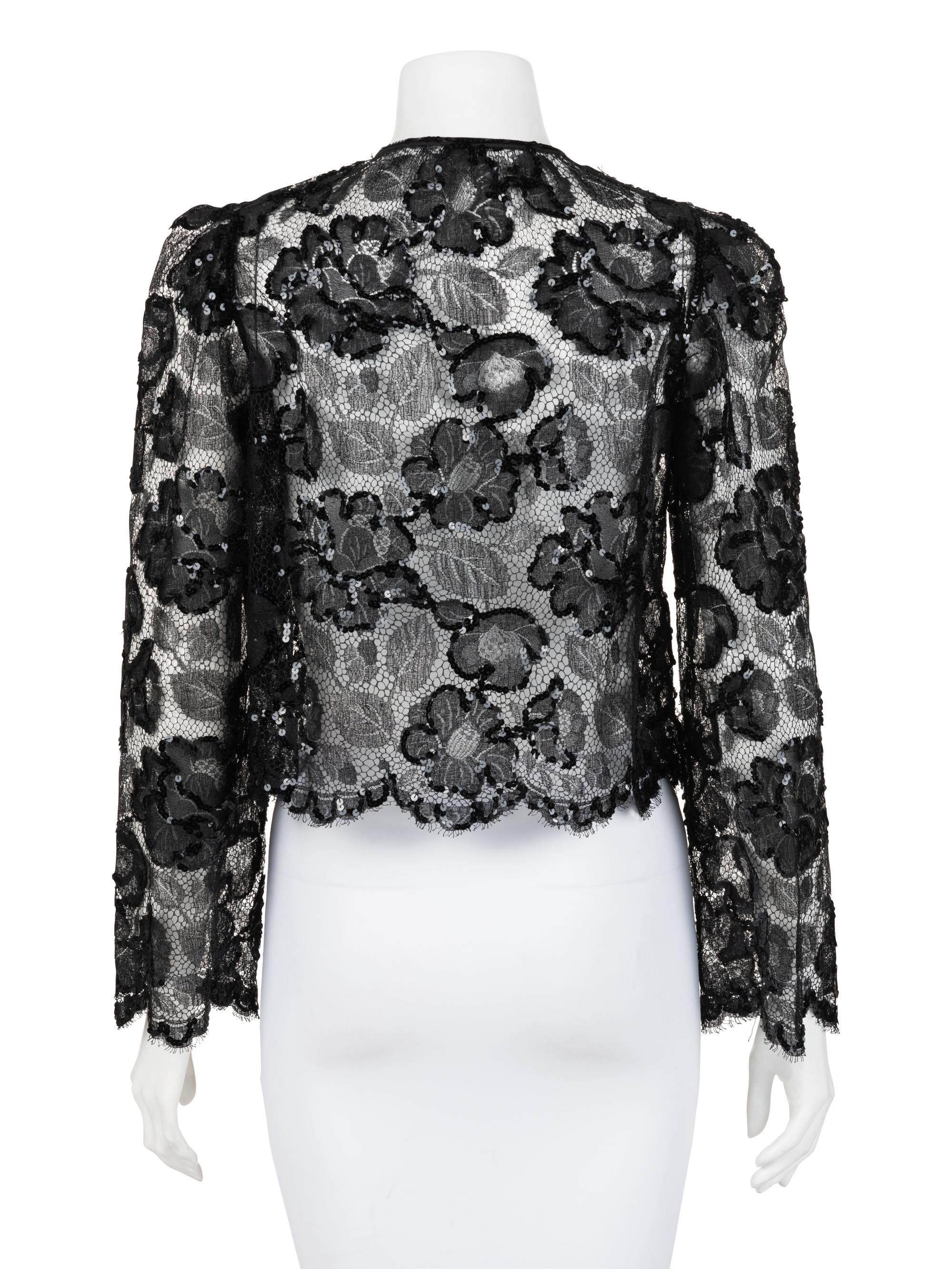 Yves Saint Laurent Haute Couture Lace Cardigan, 1980-90s