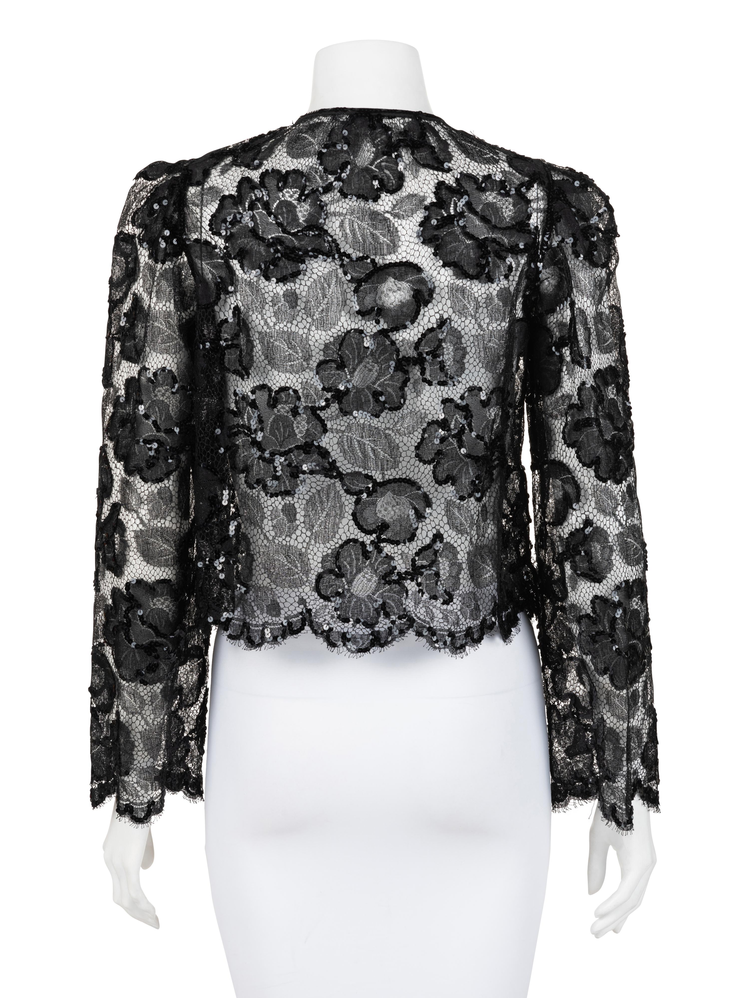 Yves Saint Laurent Haute Couture Lace Cardigan, 1980-90s