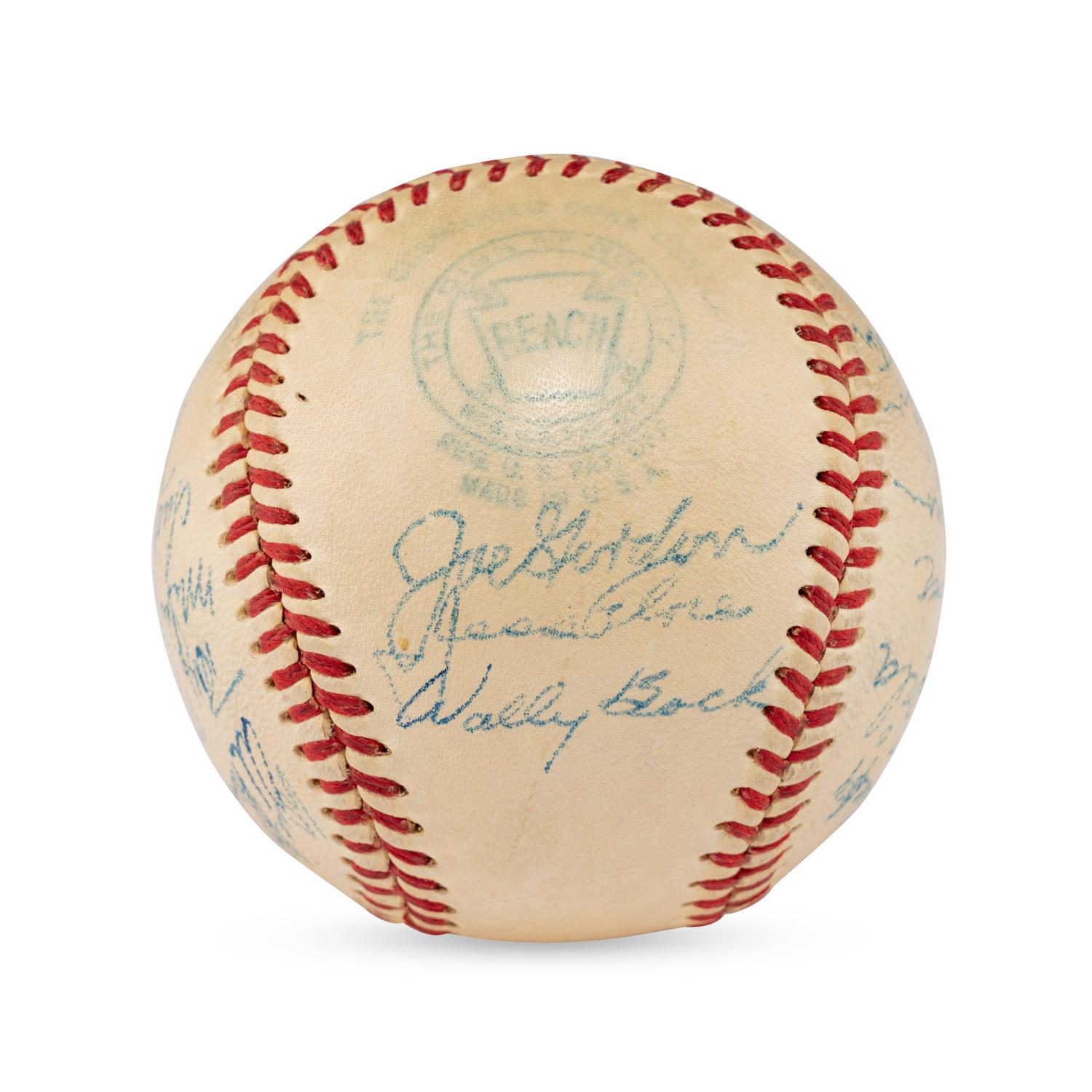 A 1950 Cleveland Indians Team Signed Autograph Baseball (JSA Letter of Authenticity),