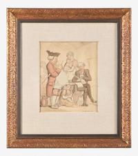 Thomas Rowlandson (British, 1756-1827) - The Rent is Due (Landlord and Family)