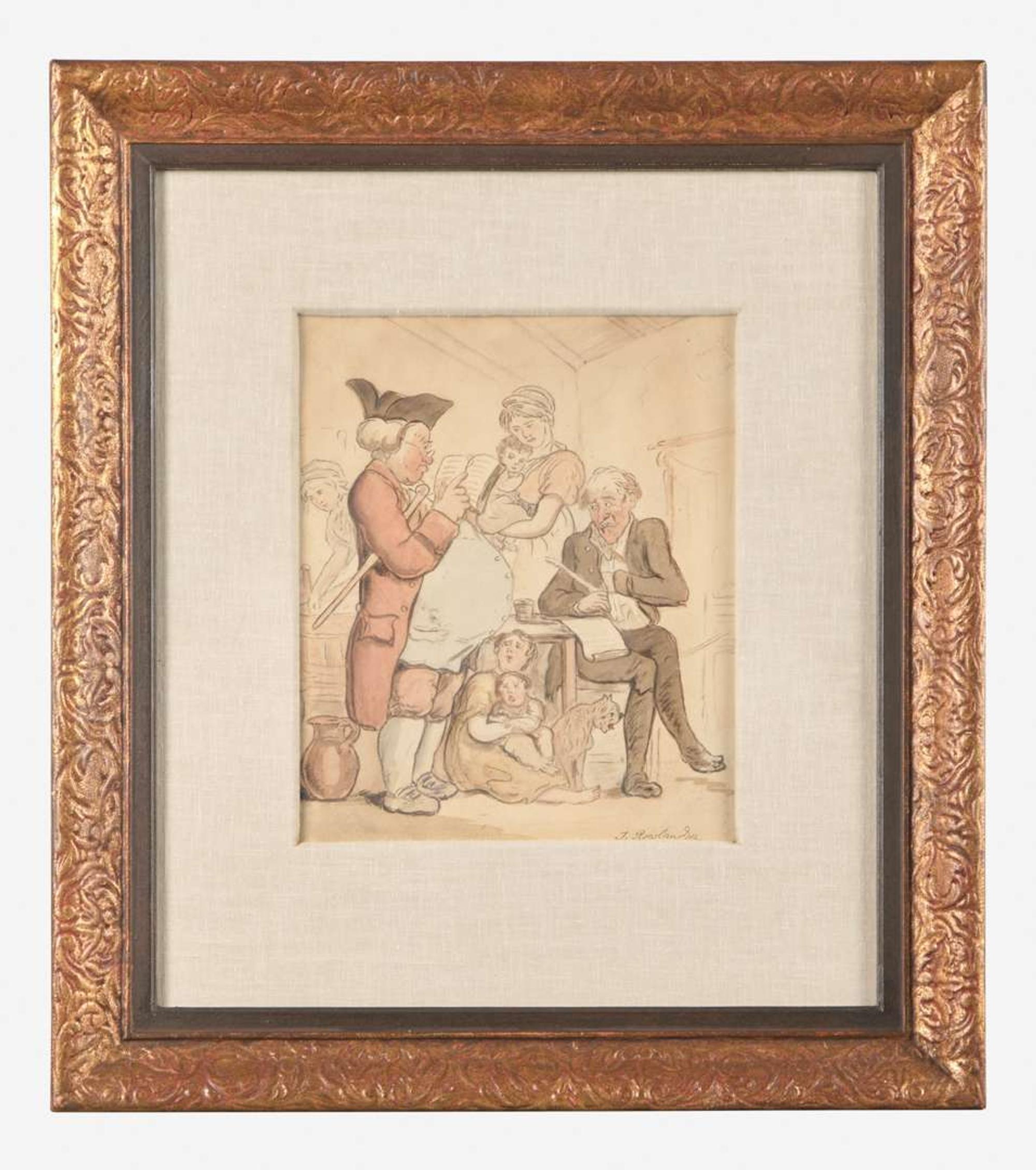 Thomas Rowlandson (British, 1756-1827) - The Rent is Due (Landlord and Family)