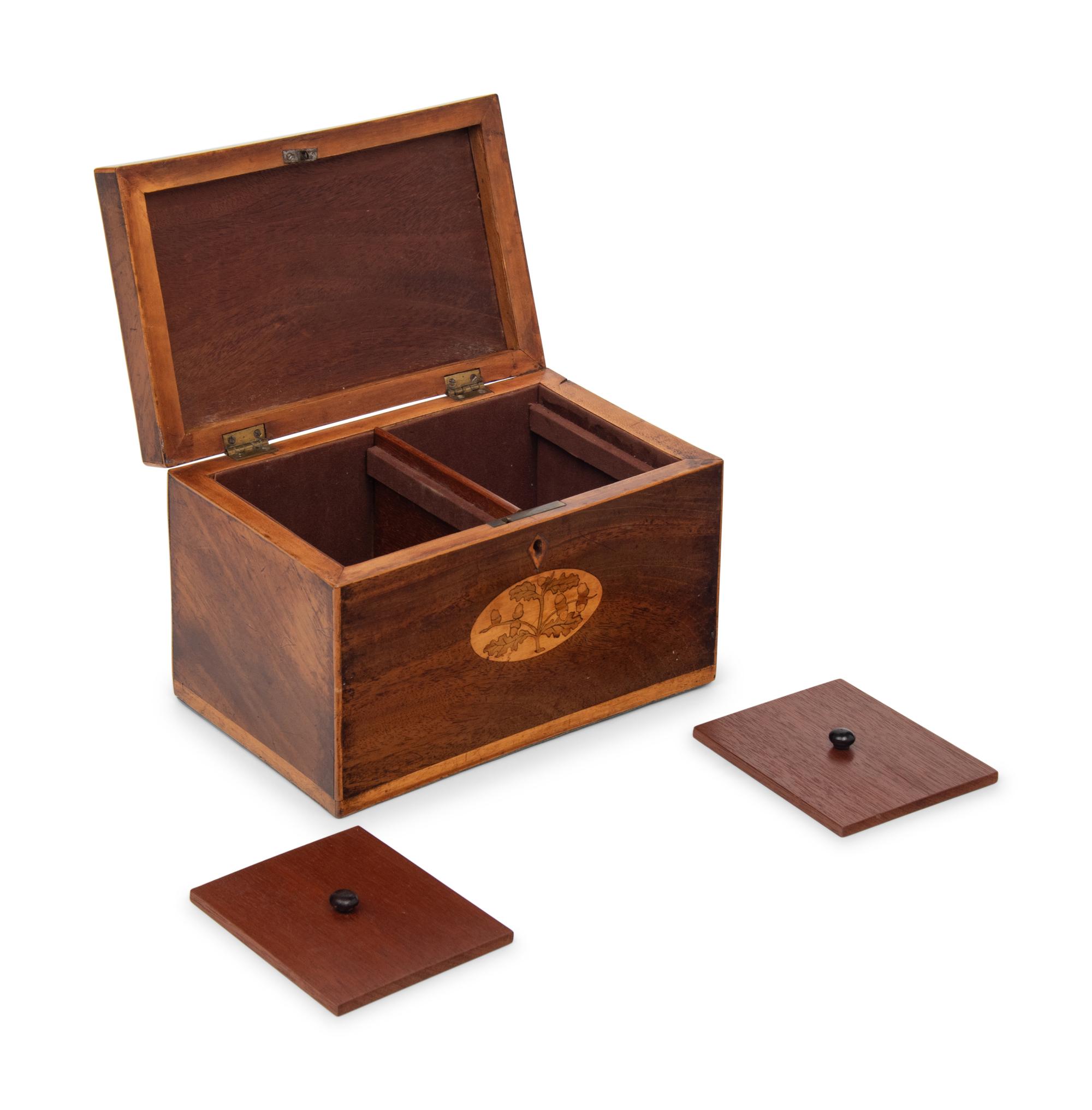 A George III Marquetry Tea Caddy