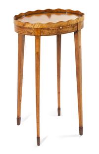 A George III Satinwood Kettle Stand Height 25 1/2 x width 15 1/2 x depth 11 1/2 inches. — LATE 18TH CENTURY