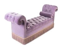 A Victorian Style Button-Tufted Velvet Upholstered Bench — 20TH CENTURY
