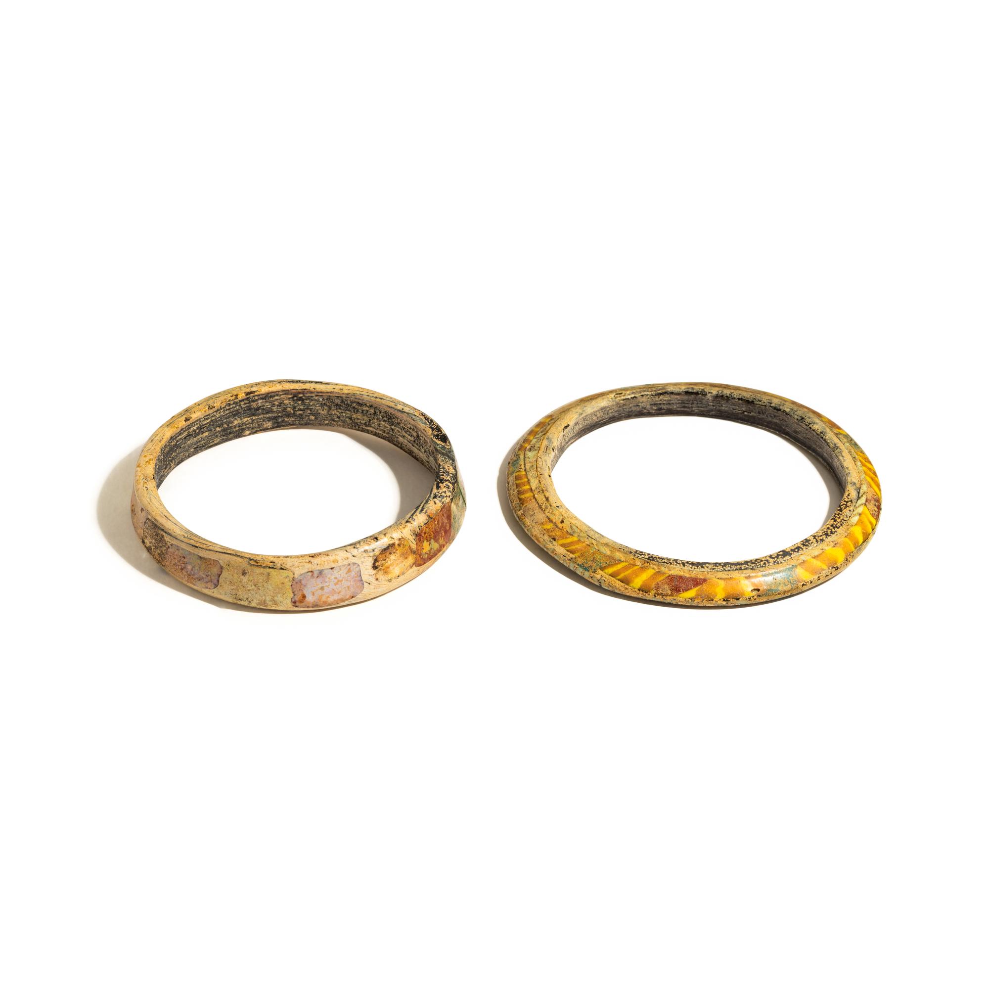 Two Roman Mosaic Glass Bracelets