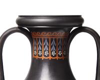 A Wedgwood Encaustic Decorated Black Basalt Vase