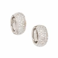 Craig Drake, Diamond and White Gold Huggie Hoop Earrings
