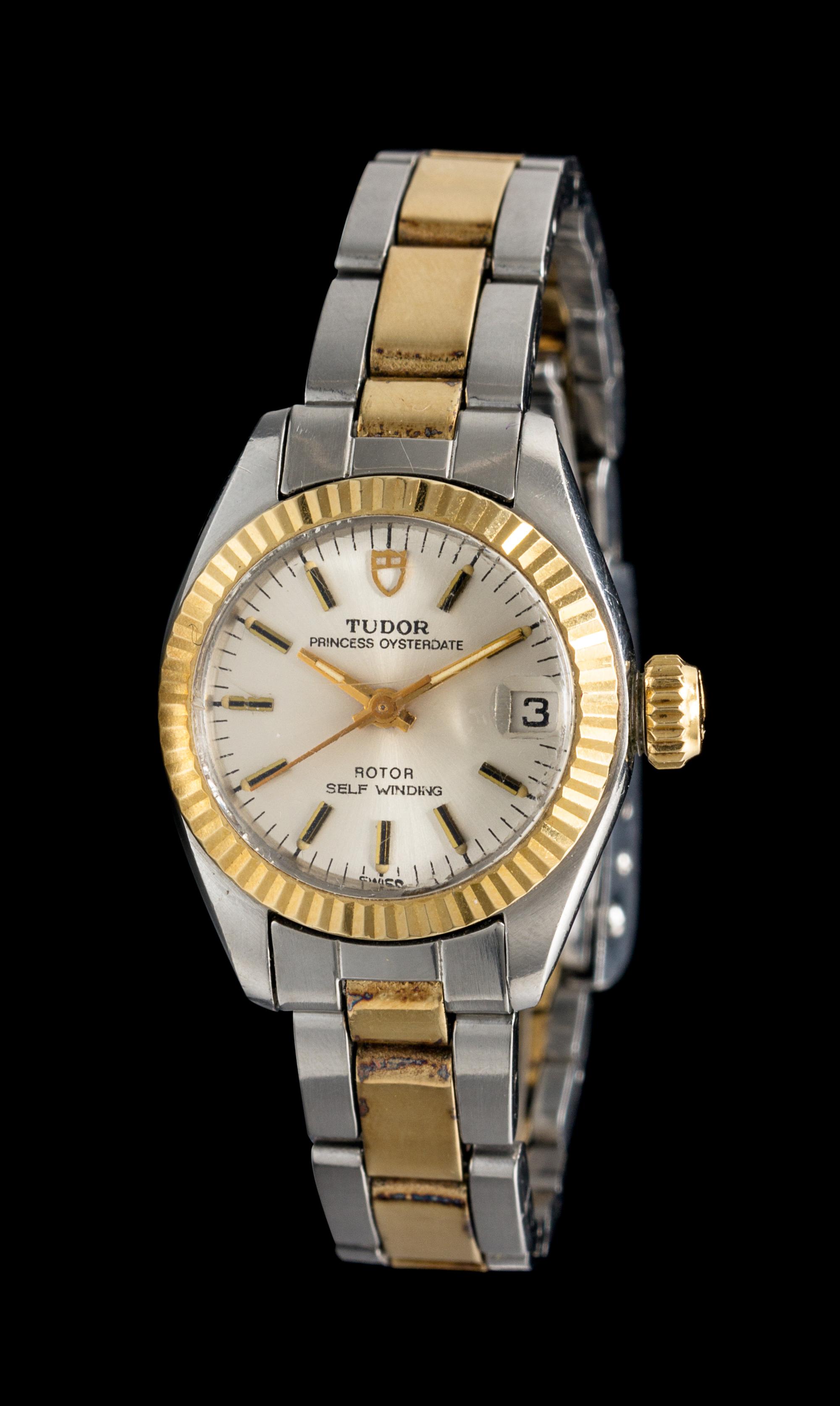 A Stainless Steel and Yellow Gold Plated Ref. 9231/3 Princess Oysterdate Wristwatch, Tudor, Circa 1976,