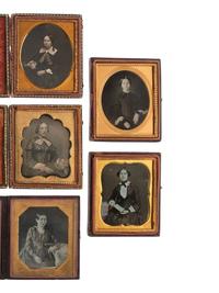 [EARLY PHOTOGRAPHY]. A group of 15 sixth plate daguerreotypes by New York and Boston daguerreotypists, incl. ANSON, CHASE, and PLUMBE.