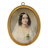 English School 19th Century, A Portrait Miniature of a Woman