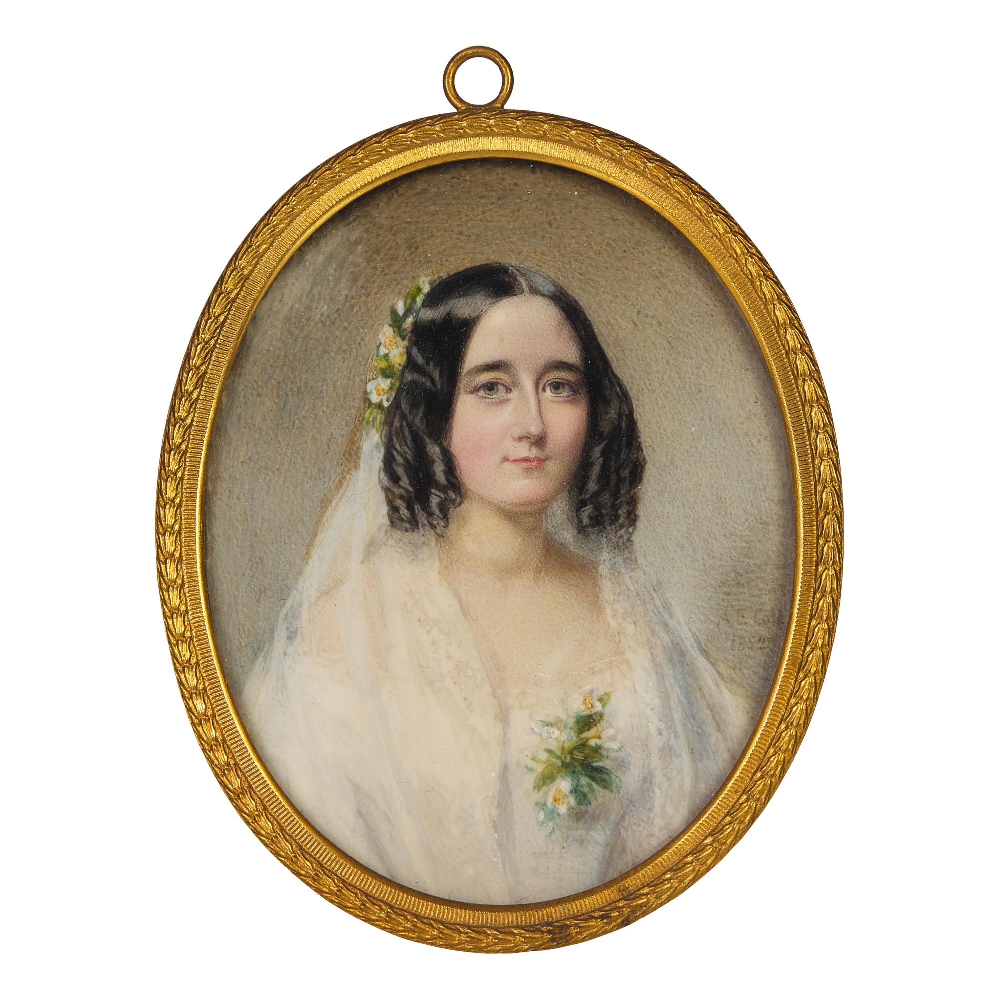 English School 19th Century, A Portrait Miniature of a Woman