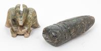 A Group of Five Archaic Jade Items Length of largest 10 inches.