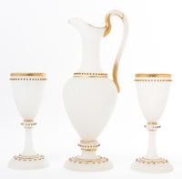 An Opaline Glass Drink Set Height of tallest 14 1/4 inches. — 19TH CENTURY