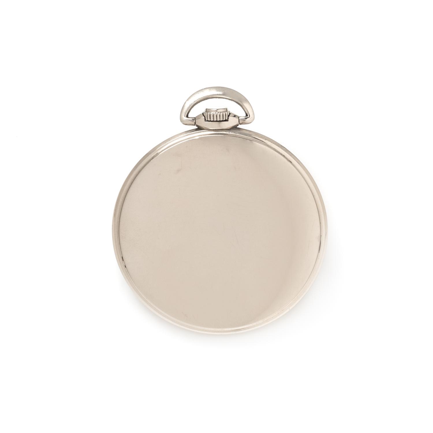 WALTHAM, ART DECO, 14K WHITE GOLD OPEN FACE POCKET WATCH