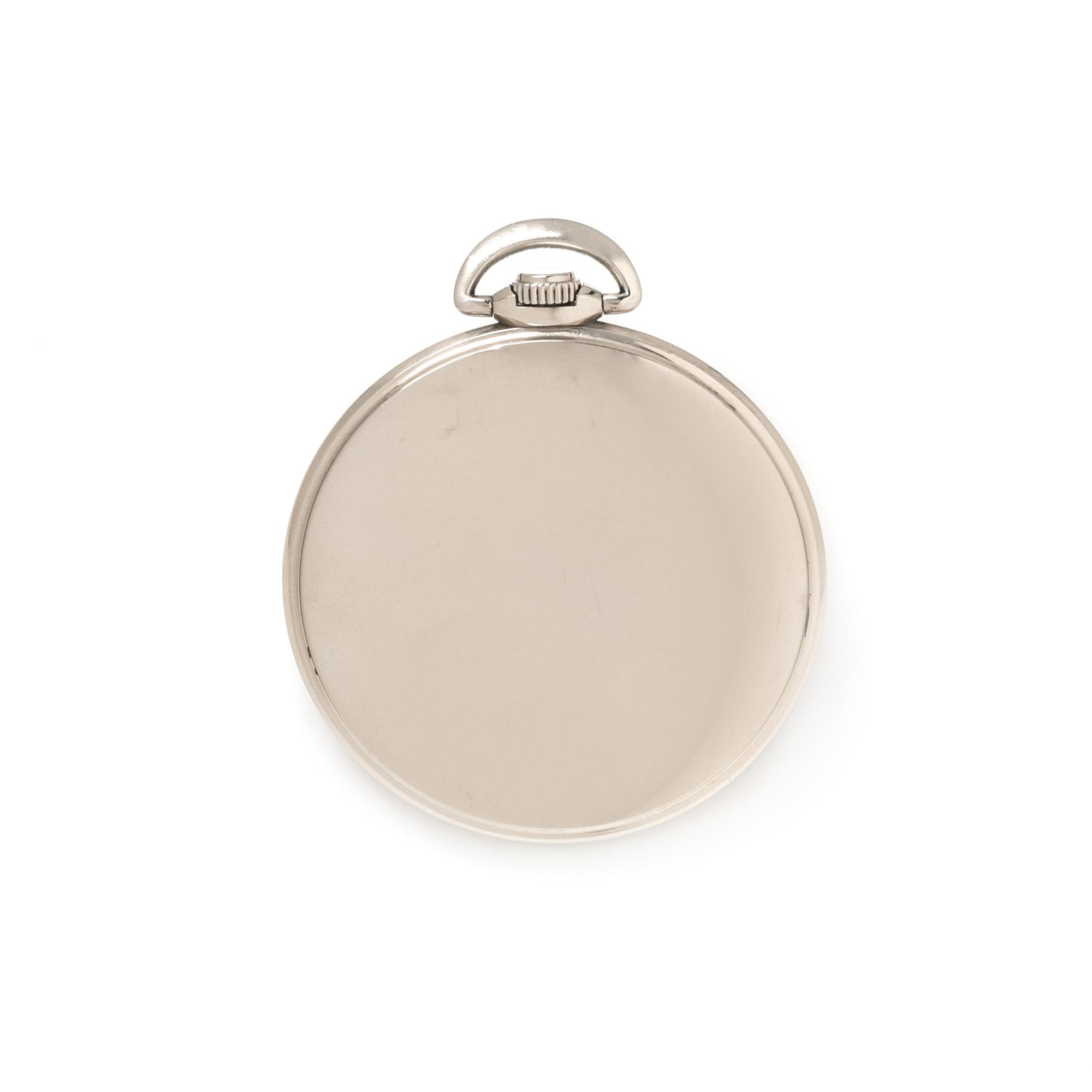 WALTHAM, ART DECO, 14K WHITE GOLD OPEN FACE POCKET WATCH