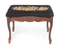 A Louis XV Style Walnut Ottoman Width 24 inches.