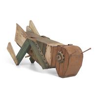 A Found Object Grasshopper-Form Bird House