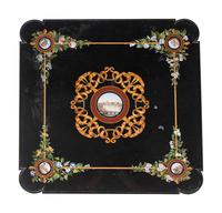 An Italian Black Marble and Micromosaic Table Top