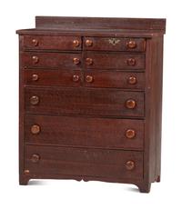 A Classical Grain Painted Nine-Drawer Chest of Drawers