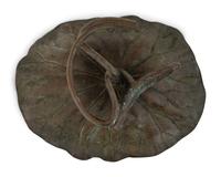 A Japanese Meiji Bronze Lotus Leaf Bowl with Frog — 19TH/20TH CENTURY