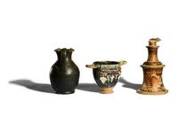 Three South Italian Red-Figured and Gnathian Vessels