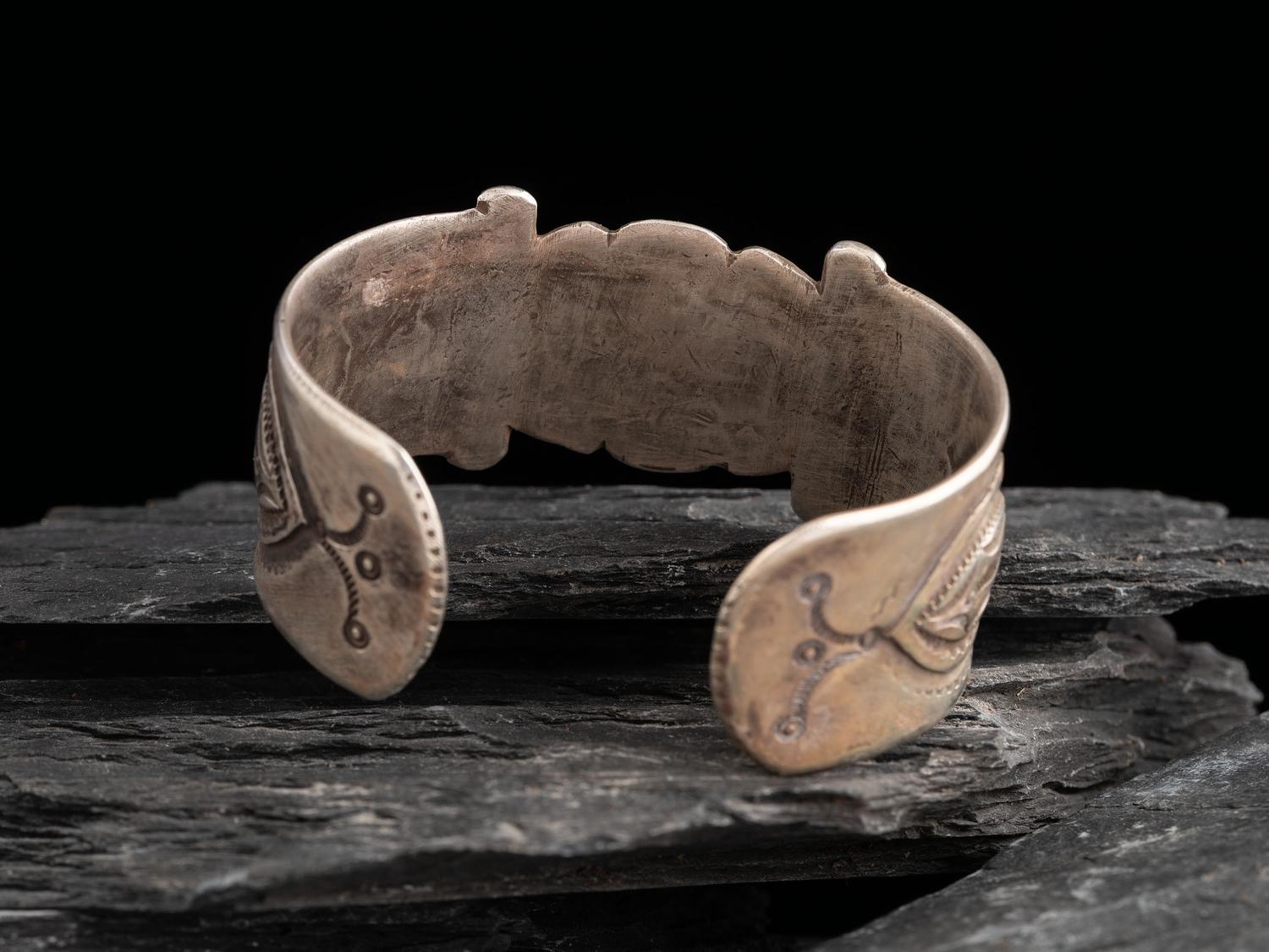 Navajo Ingot and Turquoise Cuff Bracelet