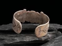 Navajo Ingot and Turquoise Cuff Bracelet