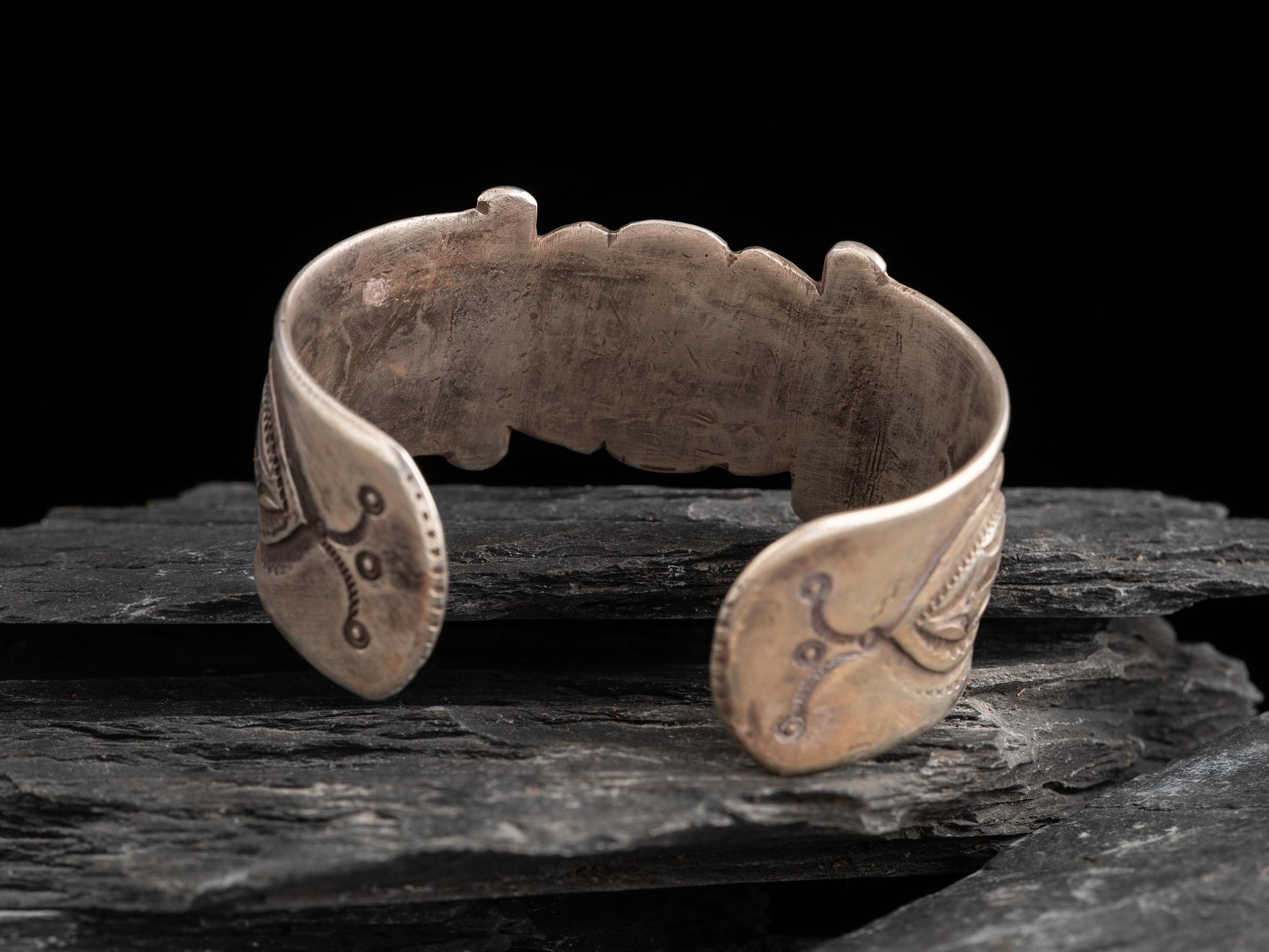 Navajo Ingot and Turquoise Cuff Bracelet