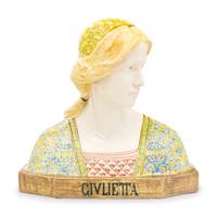 An Italian Faïence Bust after Angelo Minghetti (Italian, 1822-1885)