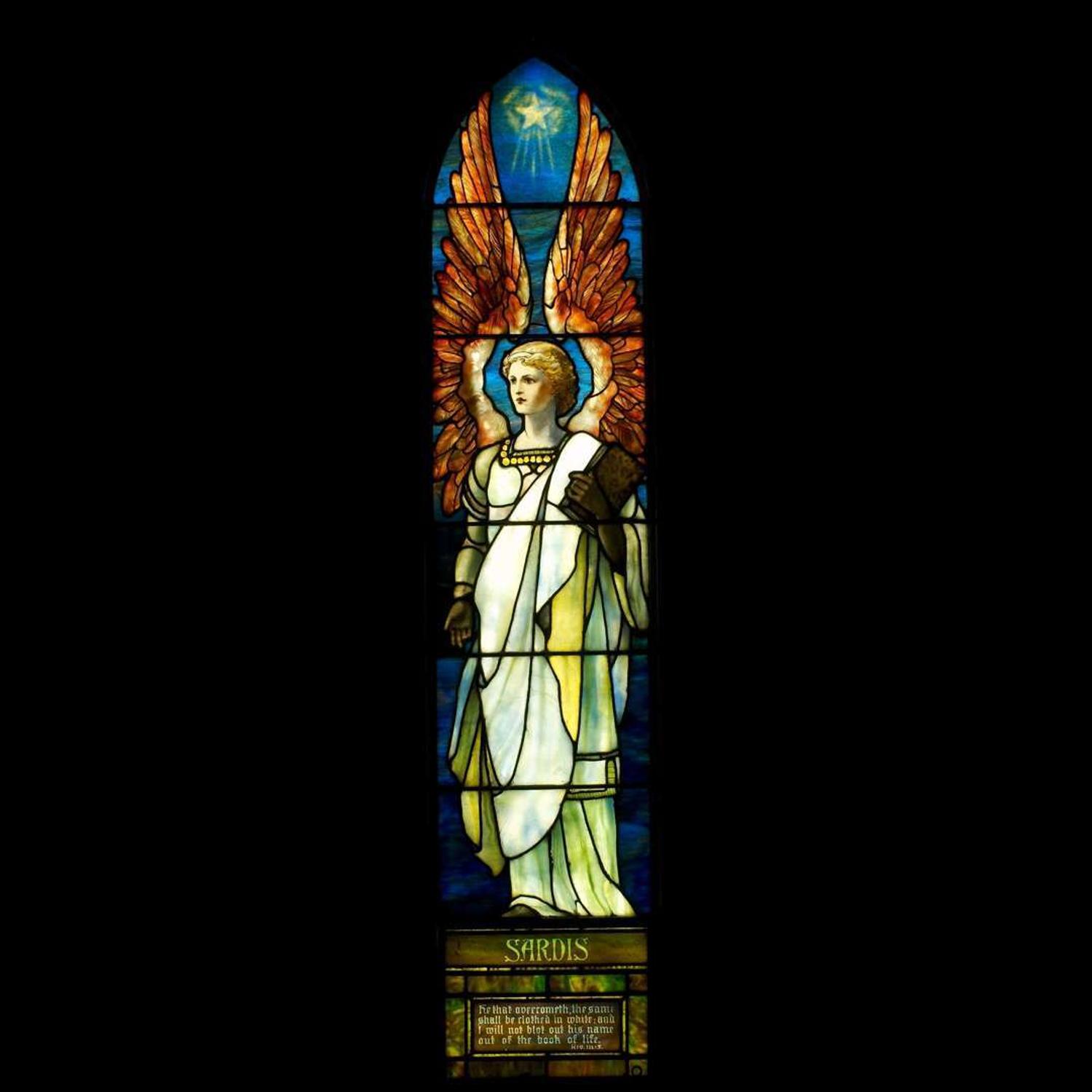 TIFFANY STUDIOS Angels Representing Seven Churches, A Rare Set of Seven Windows, 1902