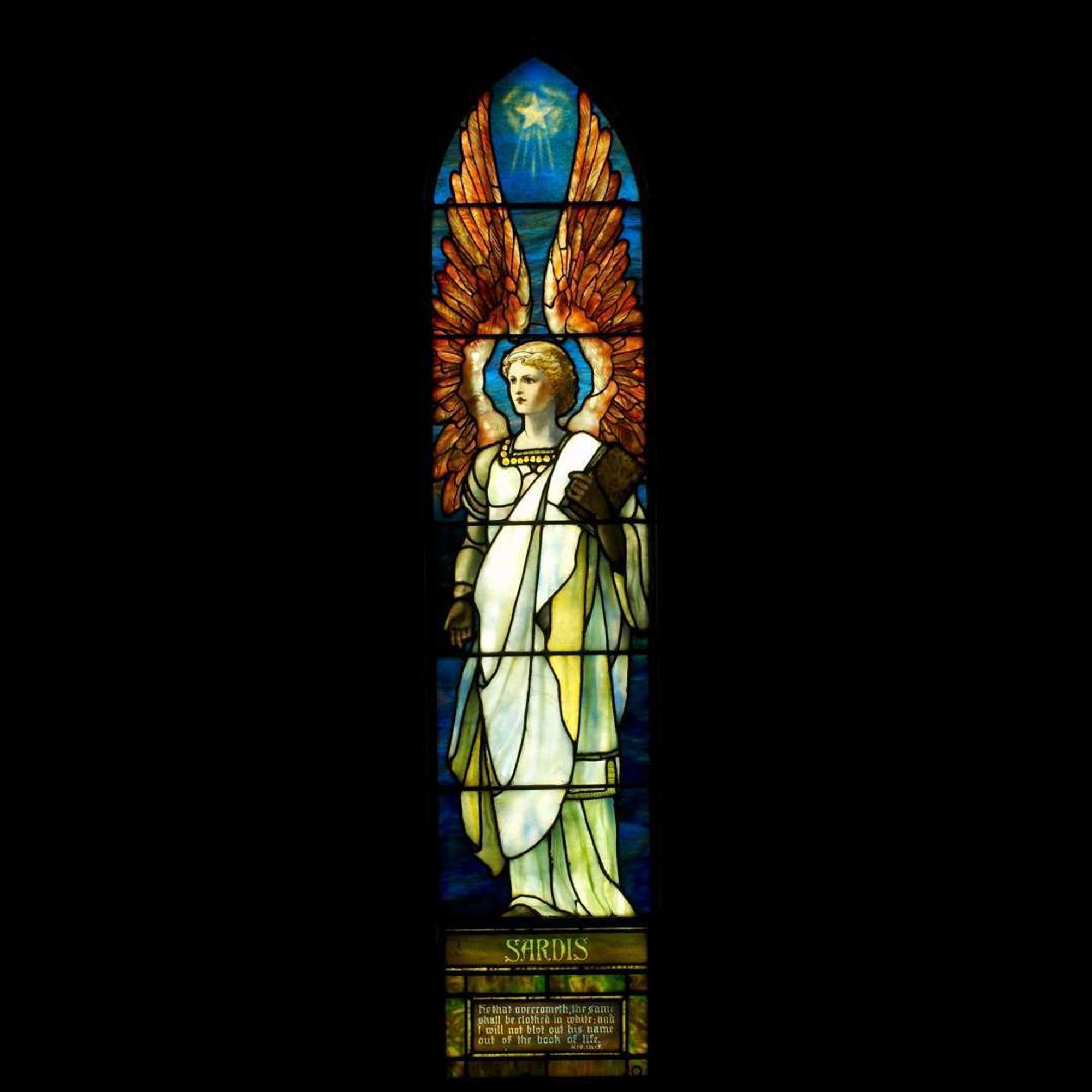 TIFFANY STUDIOS Angels Representing Seven Churches, A Rare Set of Seven Windows, 1902
