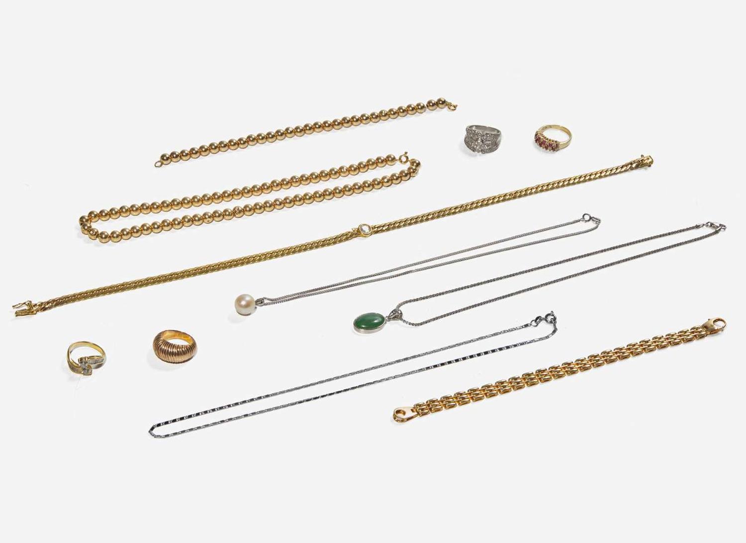 A Miscellaneous Collection of Gold and Gemstone Jewelry